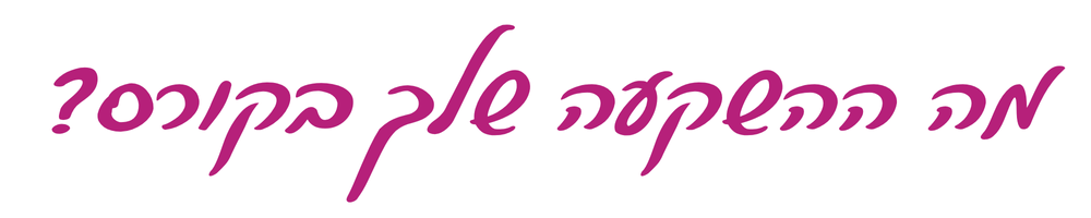 כותרת מה ההשקעה שלך בקורס