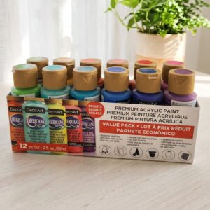 סט 12 צבעי אקריליק DecoArt Americana לציור מנדלות מנוקדות